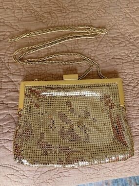 Gold Mesh Evening Crossbody Bag